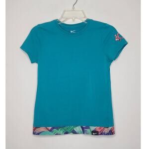 Nike dri-fit teal short sleeve shirt - large girls